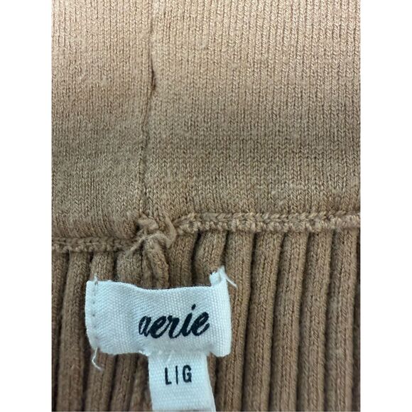 Aerie Women’s Wide Leg Ribbed Wool Blend Pants Size L - Picture 9 of 12